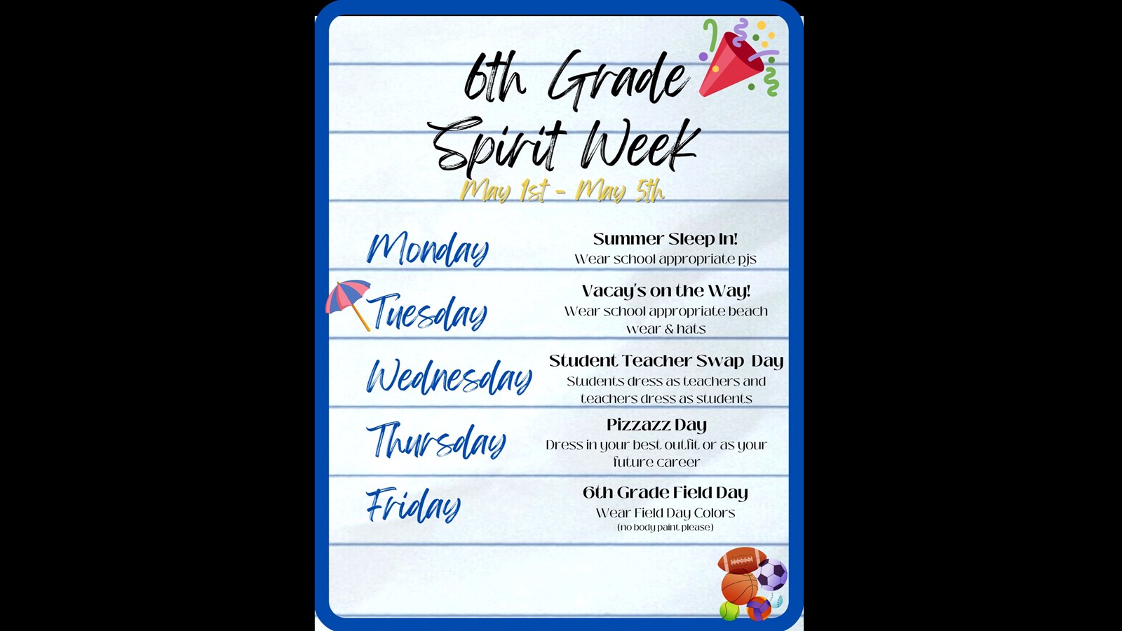 6th spirit week